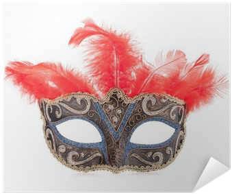 Venetian Carnival Mask Isolated On Whit Mug (400x400), Png Download