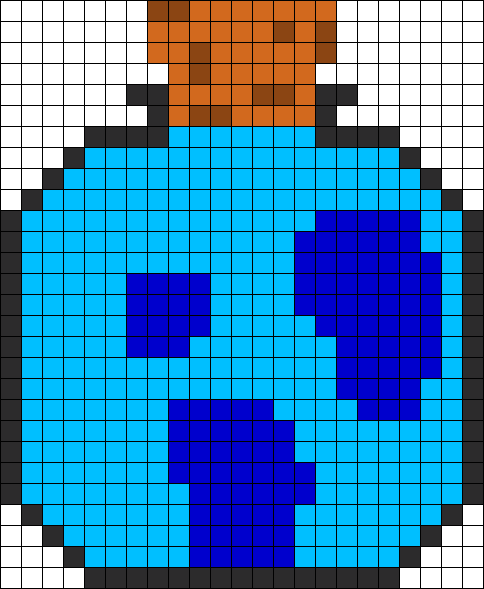 Bottle Lava Lamp Perler Bead Pattern / Bead Sprite - Orange Pixel Art (484x589), Png Download