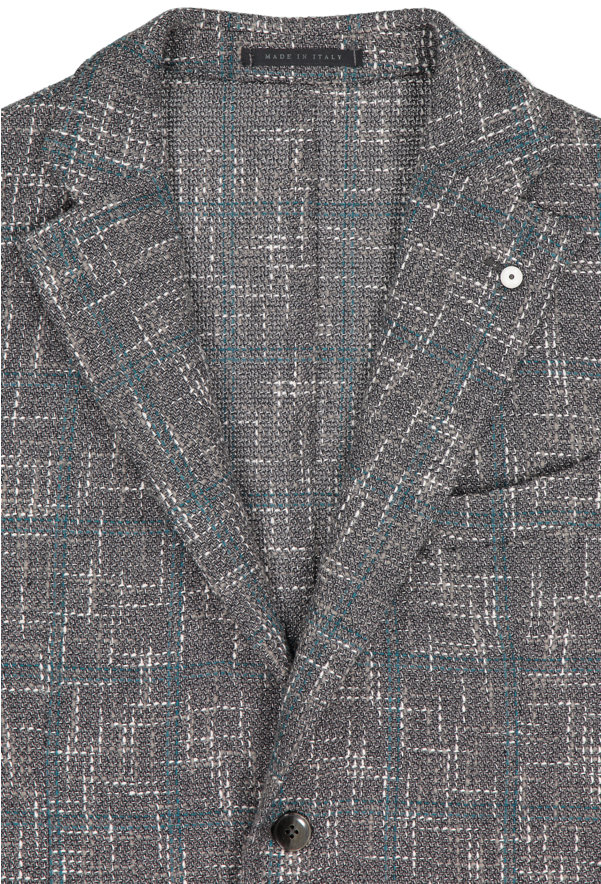 Jack Sportcoat Cross Hatch Grey Teal Jack Sportcoat - Cardigan (600x900), Png Download