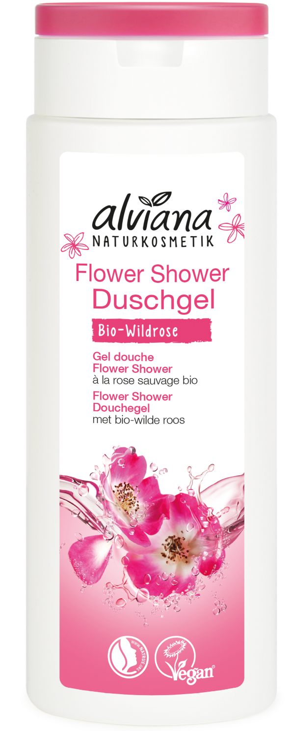 Flower Shower Organic Wild Rose Shower Gel - Alviana Lip Balm Sensitive 4,5g (628x1500), Png Download