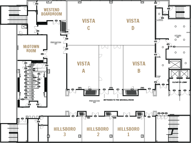 Floor Plan First Floor - Nashville (638x478), Png Download