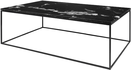 Gleam Rectangular Coffee Table - Table Basse Marbre Noire (600x600), Png Download