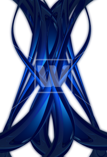 Abstract Blue Ornament - Blue Ornament (375x550), Png Download