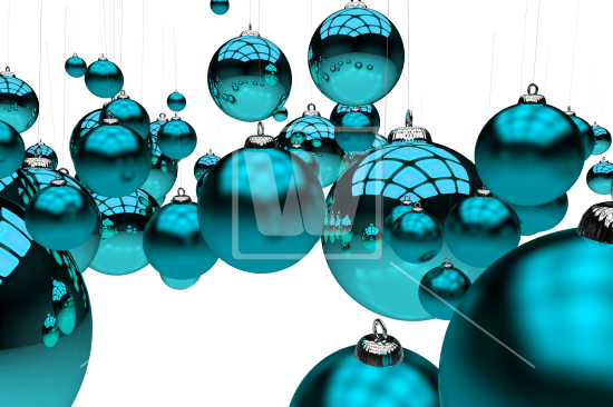 Glassy Blue Ornaments - Christmas Ornament (550x366), Png Download
