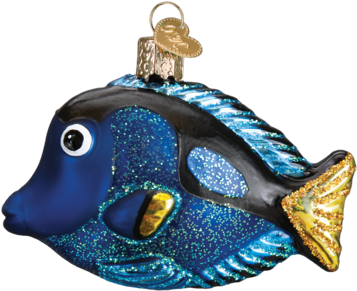 Pacific Blue Tang Ornament - Old World Christmas Pacific Blue Tang Tropical Fish (387x387), Png Download