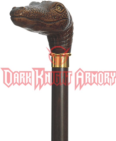 Alligator Head Walking Cane - Knights Templar Wooden Sword (500x500), Png Download