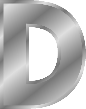 Letter D Png - Silver Letter D Png (339x430), Png Download