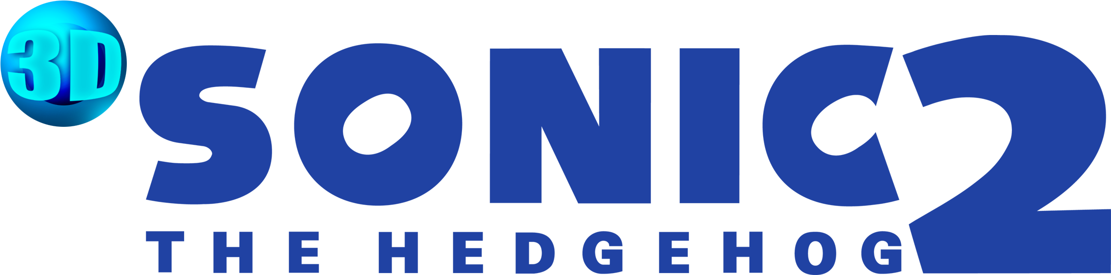 Sonic The Hedgehog 2 3d Logo - 3d Sonic 2 Logo (2300x600), Png Download