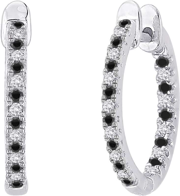 Ea0433bkt-04w - Hoop Earrings In 10k (1000x1000), Png Download