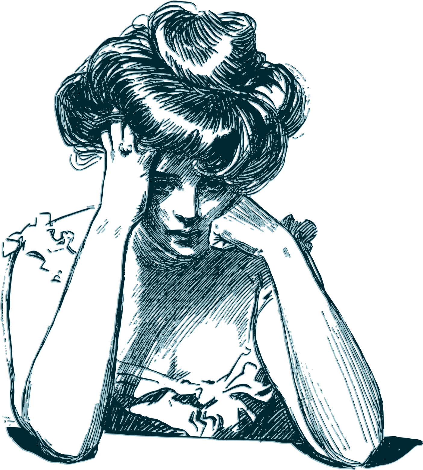 This Free Icons Png Design Of Worried Woman (1697x2400), Png Download