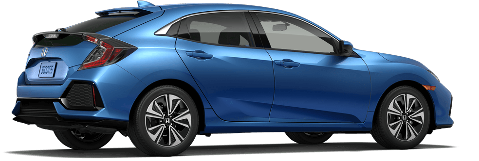 2018 Honda Civic Hatchback Rear Angle - Honda Civic Hatchback 2018 Black (1800x500), Png Download