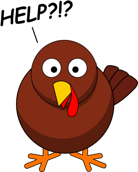 Free Worried Turkey Clipart - Turkey Clip Art (486x599), Png Download