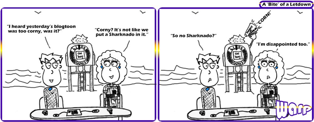 29-4 Sharknado V1 - Cartoon (1000x397), Png Download