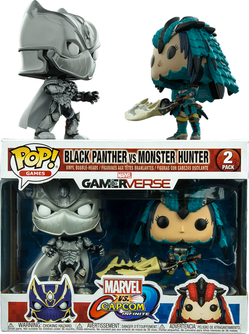 Marvel Vs - Capcom - Infinite - Black Panther Vs Monster - Monster Hunter Pop Vinyl (492x659), Png Download