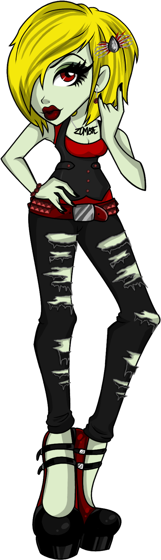 Zoe By Saintcem - Cartoon (926x1937), Png Download