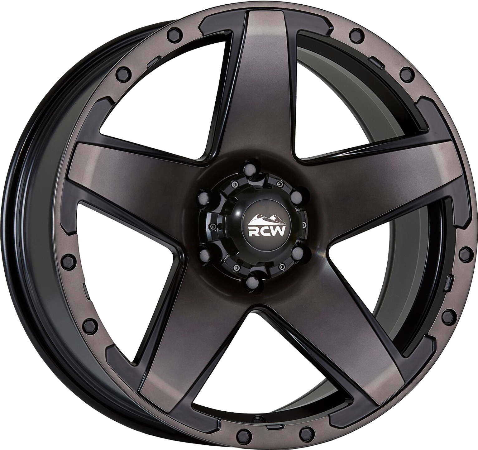 Sandstorm Tungsten Grey Face & Ring / Satin Black Rivets - Hubcap (1536x1561), Png Download