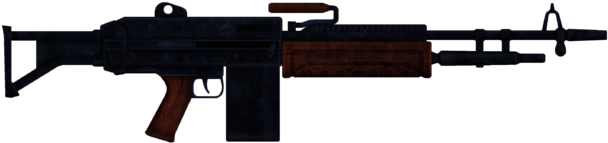 Supermutant's Lmg - Fallout New Vegas Light Machine Gun (640x192), Png Download
