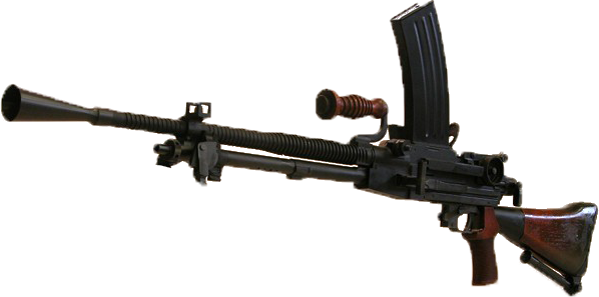 Type 99 Lmg - Bren Gun Type 99 (599x297), Png Download