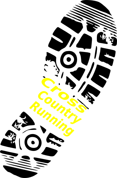Cross Country Runner Svg Downloads - Running Shoe Print Clipart (390x592), Png Download