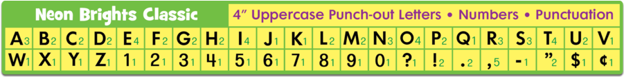 Neon Brights Classic 4" Letters Uppercase Pack Alternate - Letter (900x900), Png Download