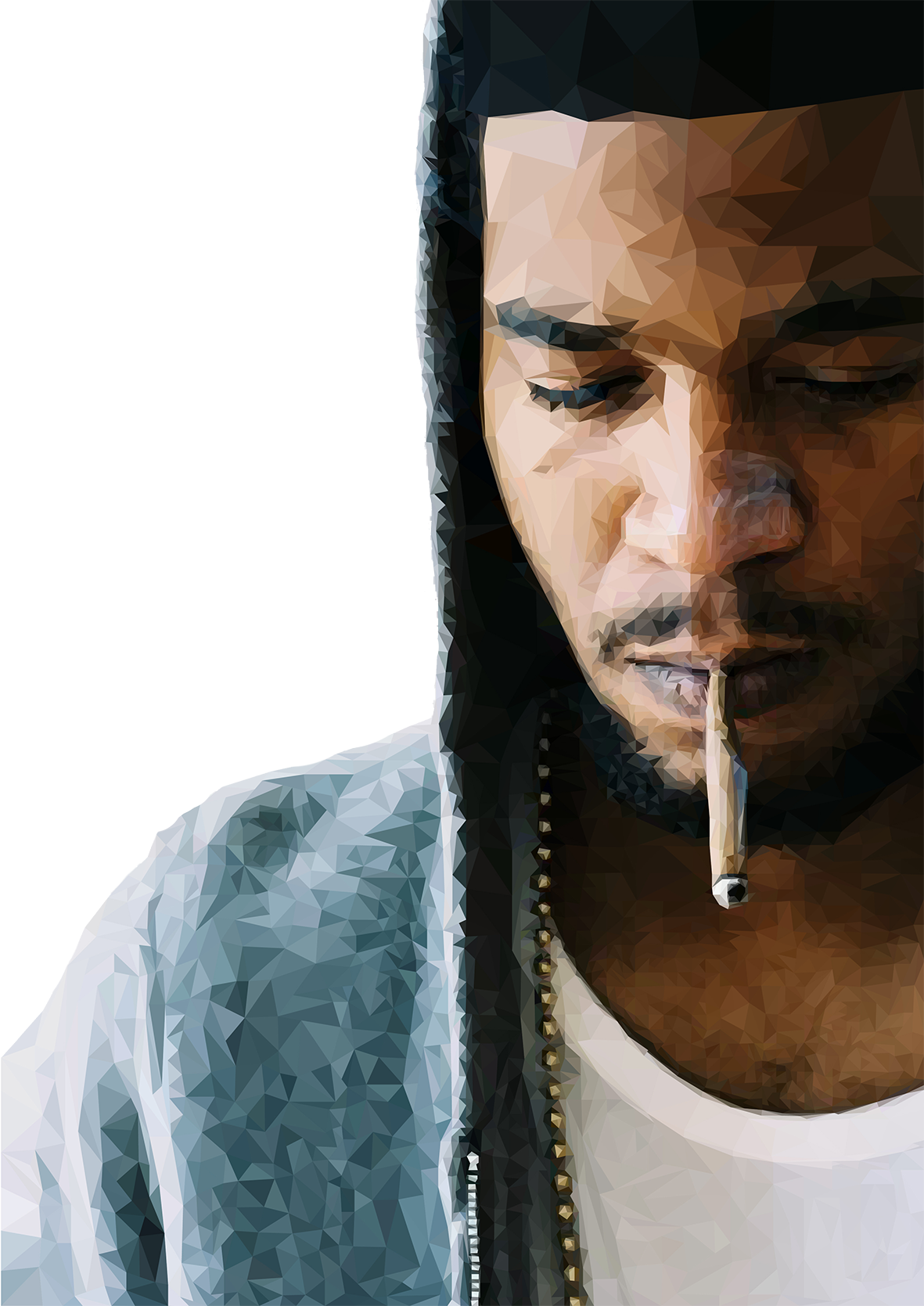 Kid Cudi Smoking A Blunt (1181x1669), Png Download