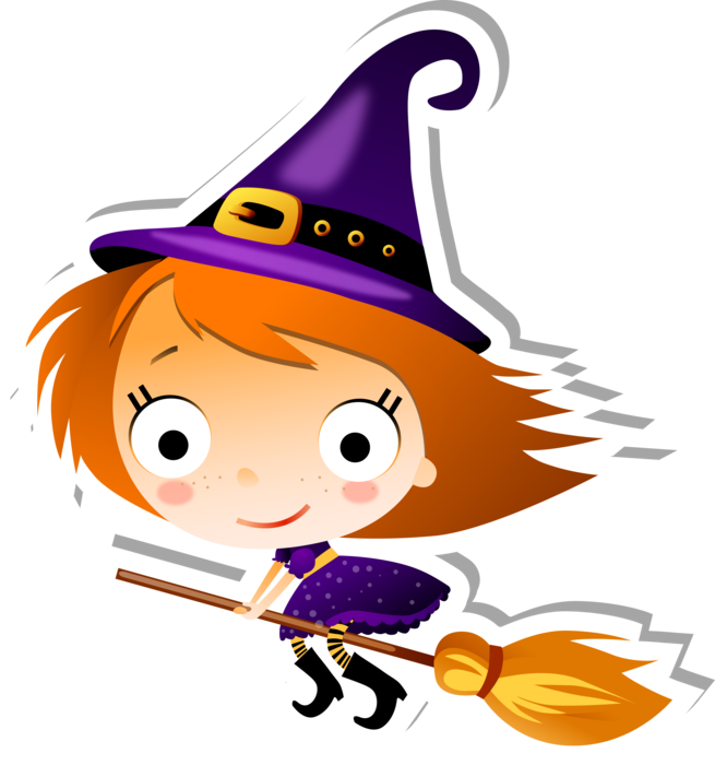 Cute Flying Witch On A Broom - Adult 5.2 Oz Long Sleeve Tee Halloween Pirate Cartoon (655x700), Png Download