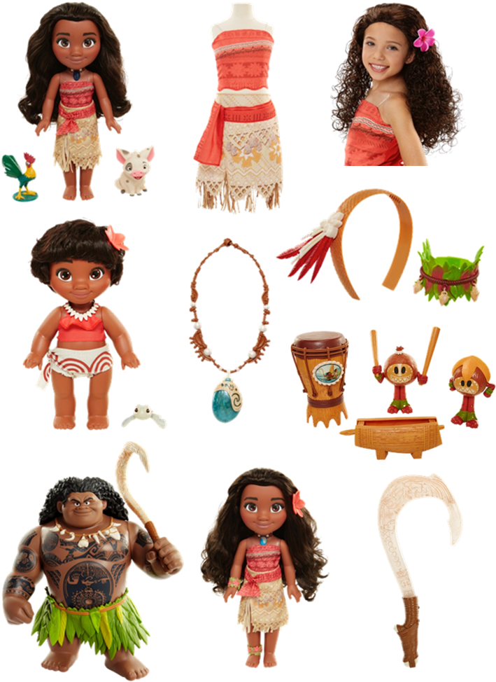Bring Moana To Life For Your Child With - Poupée Chantante Vaiana 38 Cm + 2 Figurines (716x981), Png Download