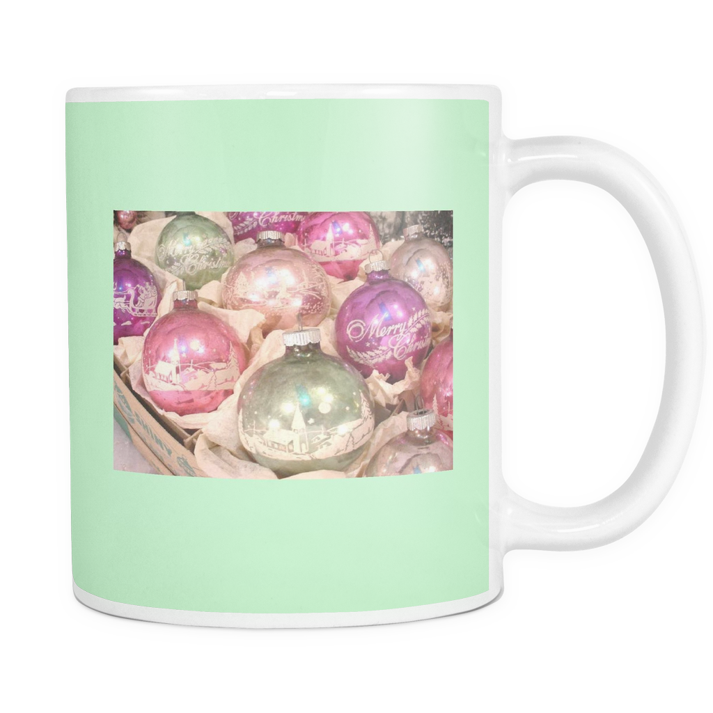 Vintage Christmas Ornament Mugs (1024x1024), Png Download