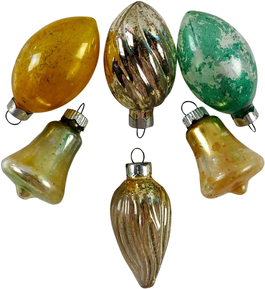 Vintage Christmas Ornaments (941x1024), Png Download