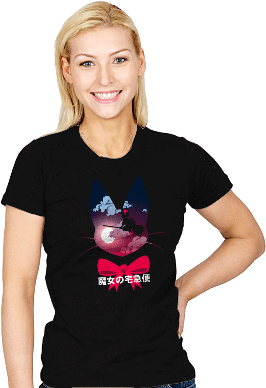 Flying Witch - Womens - T-shirts - Ript Apparel - Ript Apparel The Hunter King - Womens Navy (800x800), Png Download