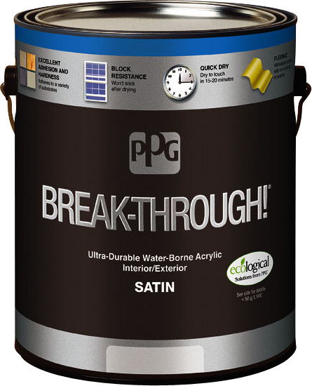 Ppg Breakthrough - Ppg Break-through! Interior/exterior Gloss Water-borne (445x550), Png Download