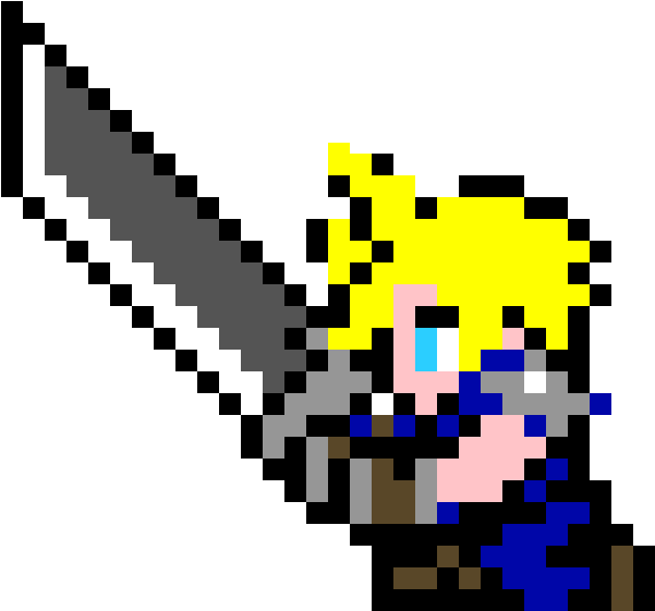 Cloudstrife - Pixel Art (640x600), Png Download