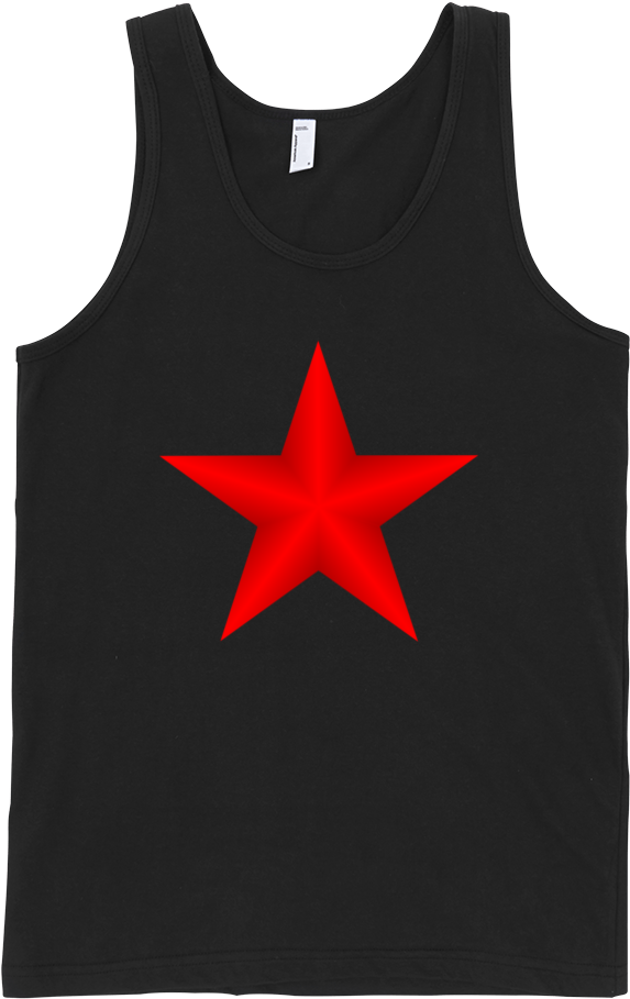 Red Star Fine Jersey Tank Top Unisex By - Shirt (1000x1000), Png Download