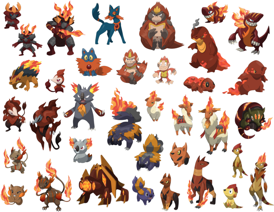 All Fire By Daniel Dna-d8x7a15 - Pokémon (900x695), Png Download