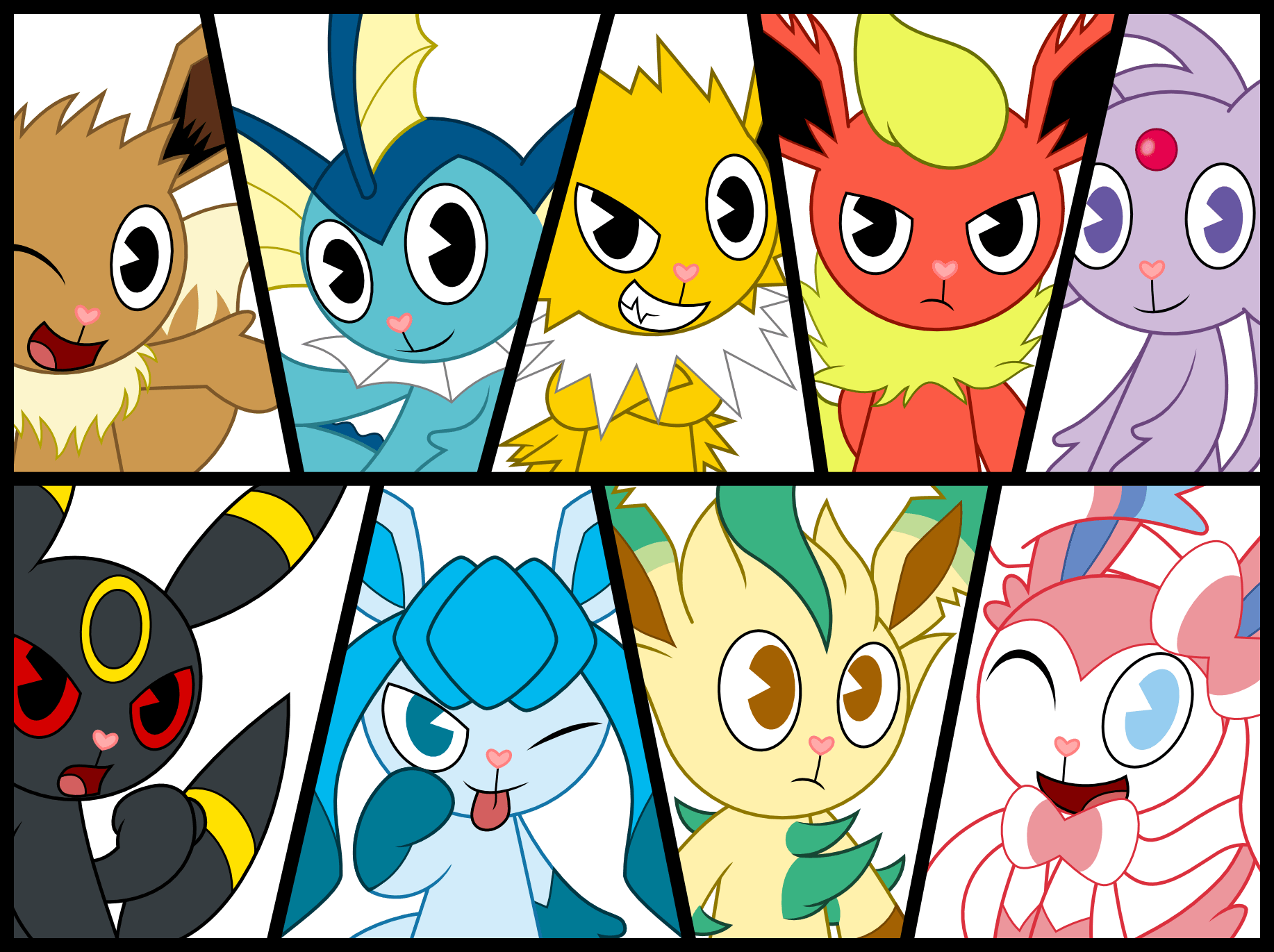 Eevee And Friends Order (1834x1371), Png Download