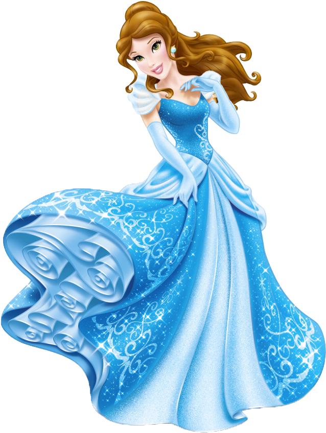 Blue Dress Clipart Belle Pencil And In Color Blue Dress - Cinderella Disney Character (669x879), Png Download