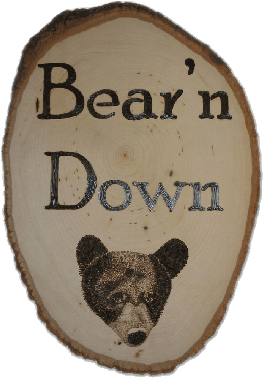 Hand-burned Signs - Grizzly Bear (800x774), Png Download