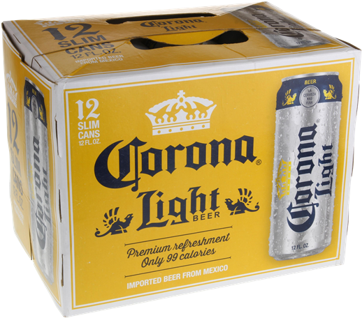 Corona Light Beer 12 Pk Slim Cans - Corona Light 12 Pack Can (600x528), Png Download