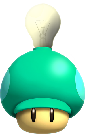 Light Mushroom - Super Mario Light Mushroom (300x472), Png Download