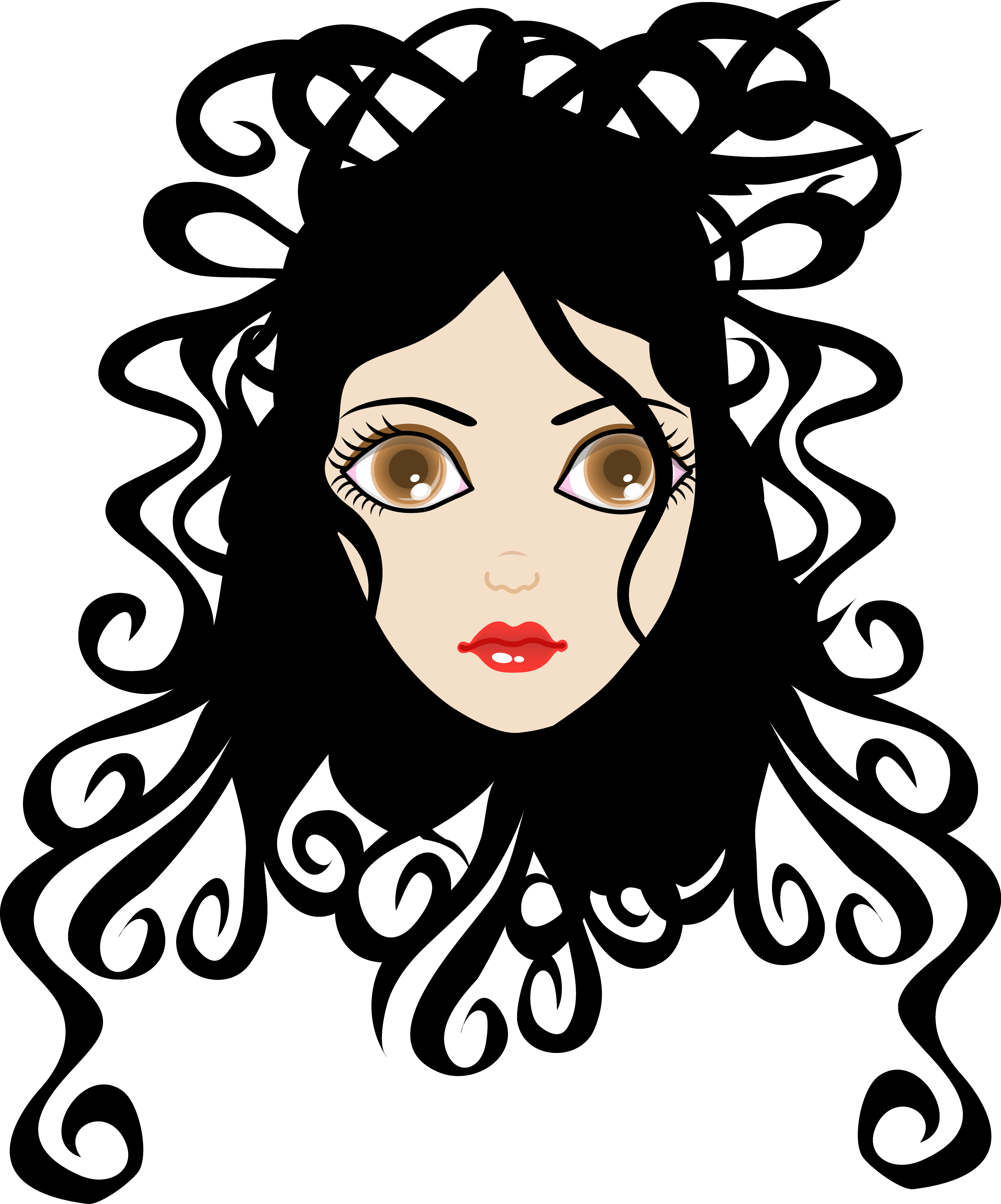 Download Curly Hair Cartoon Women PNG Image with No Background Download Curly Hair Cartoon Women PNG Image with No Background
