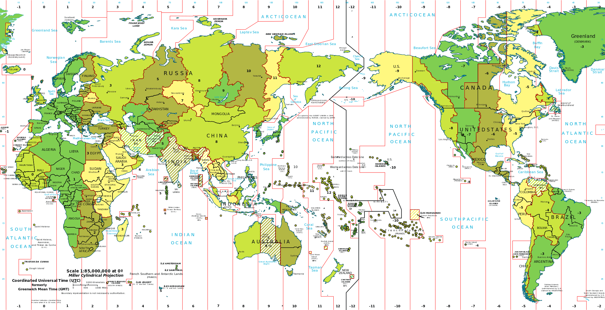 File Standard Time Zones Of The World Pacific Centered - Does The Sun Rise First (2000x1024), Png Download