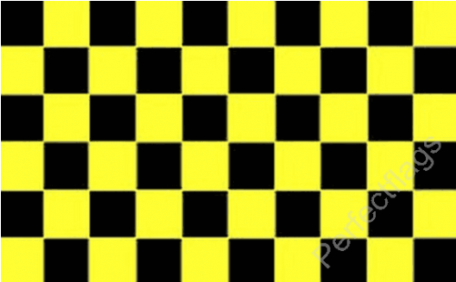 Chequered Black And Yellow Racing Style Flag - Checkered Racing Flag (500x500), Png Download