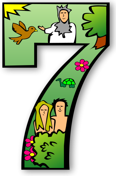 Creation Days Numbers Clipart Png (394x600), Png Download