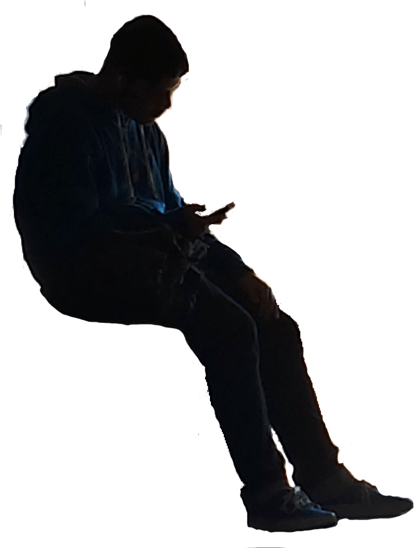 By - Man Sitting Silhouette Png (894x1108), Png Download