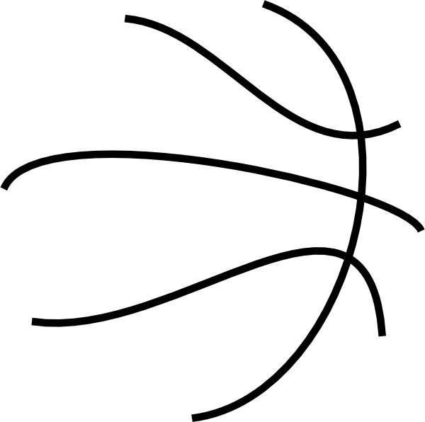 Bball Lines Clip Art At Clker - Basketball Lines On Ball (600x596), Png Download