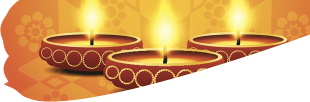Happy Diwali 2014 Deepavali Festival Decorative Items - Happy Diwali Diya Png (620x204), Png Download