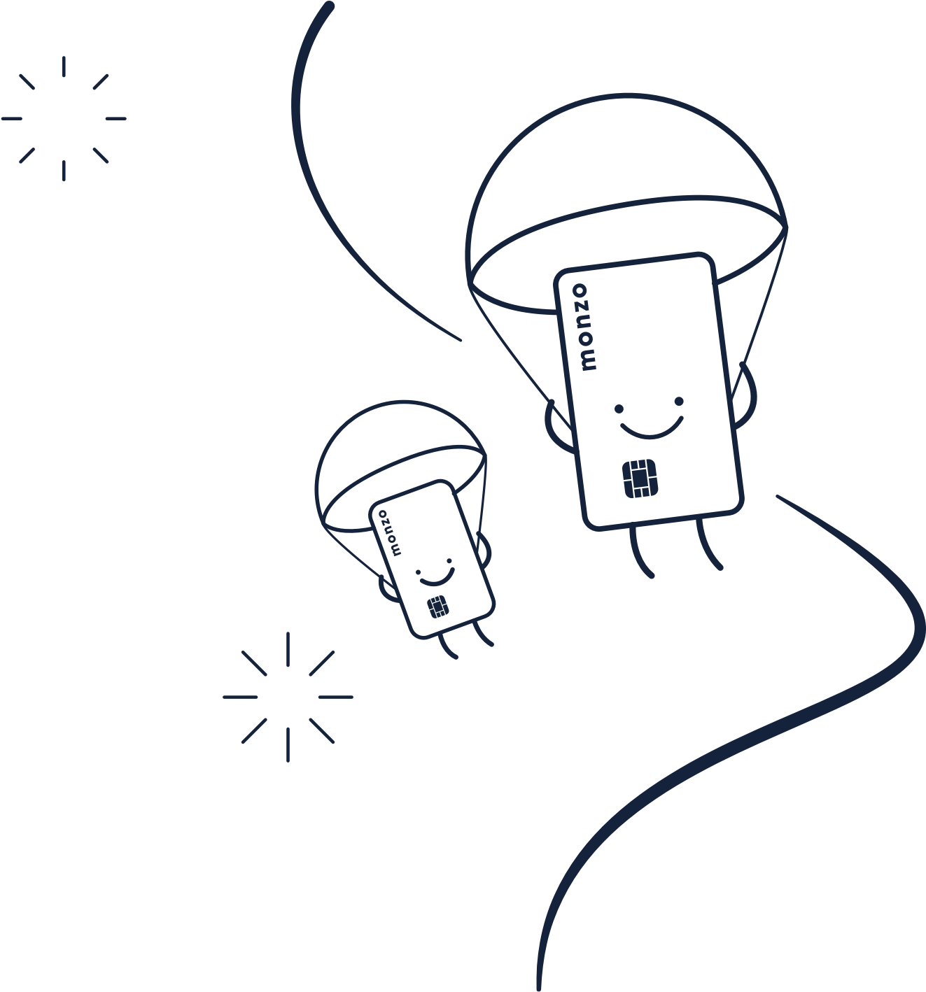 Illustration Of Two Hot Chips Parachuting Together - Drawing (1414x1520), Png Download