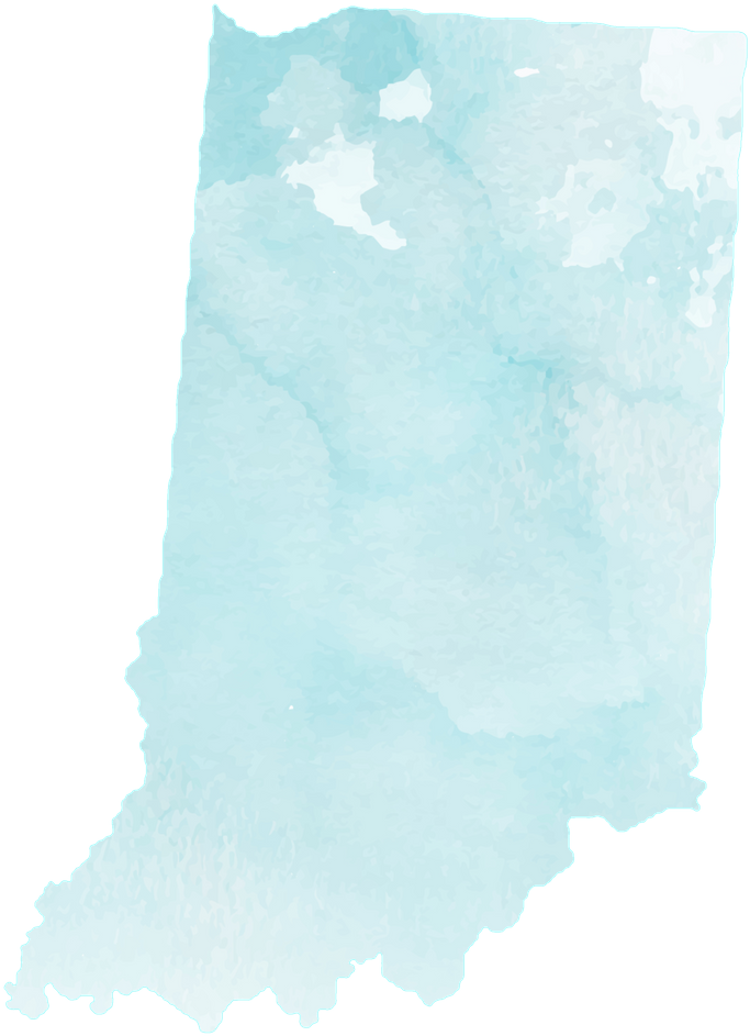 Stickers By Caroline Indiana In Blue Watercolor - Gray State Of The Heart Indiana Throw Pillow 18"x18" (1024x1024), Png Download