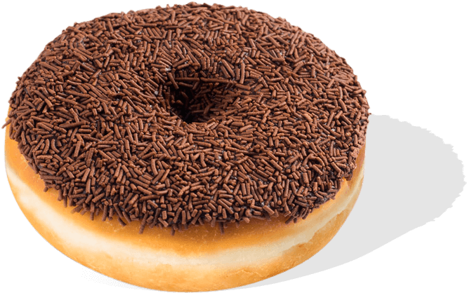 Chocolate Donut With Sprinkles - Chocolate Donut With Chocolate Sprinkles (900x600), Png Download