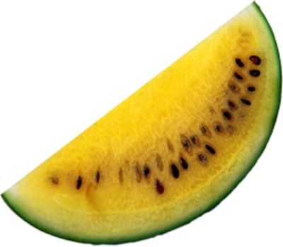 Watermelon Psd - Yellow Watermelon Vector Png (400x349), Png Download